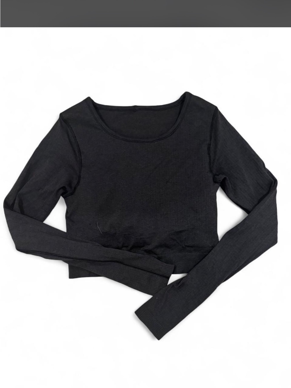 lululemon athletica charcoal Long-Sleeve Crop Top